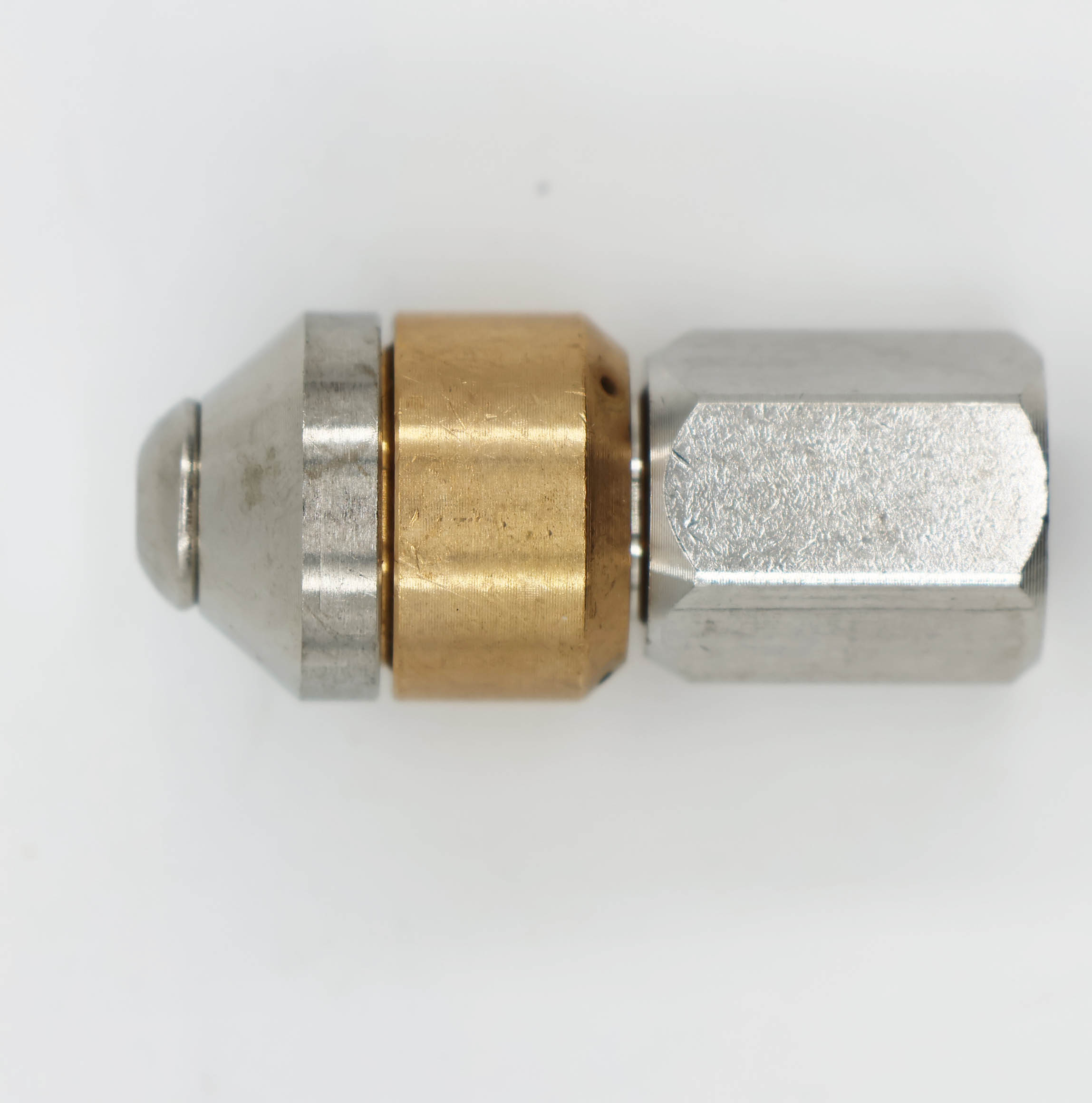 Pipe Cleaning Nozzle for Pressure Washer, Rotating Inlet 1/8 Inch IG, 3 x 0.8 mm 